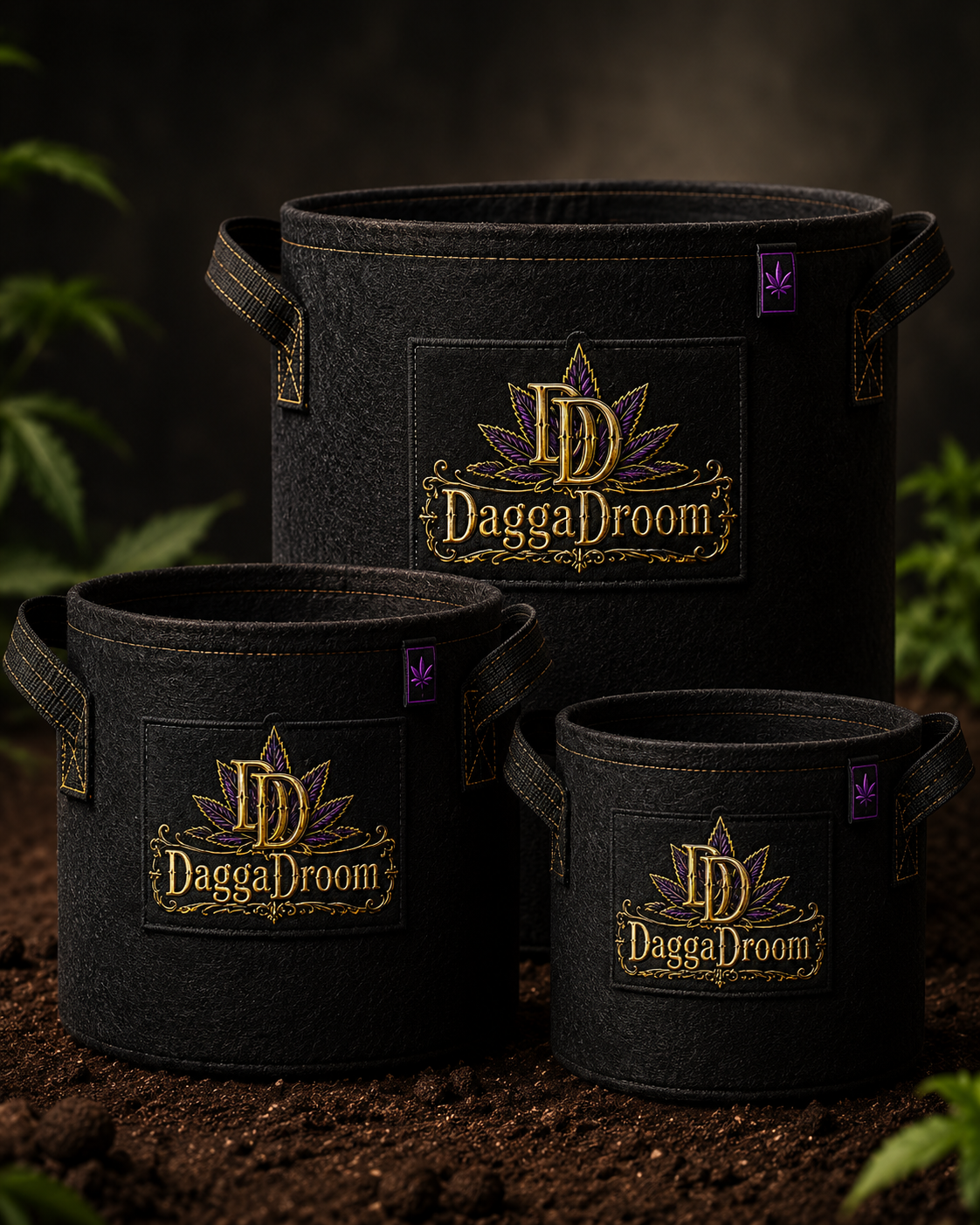 DaggaDroom fabric grow bag collection